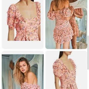 Loveshackfancy Clemence dress in Sunset pink! Like new